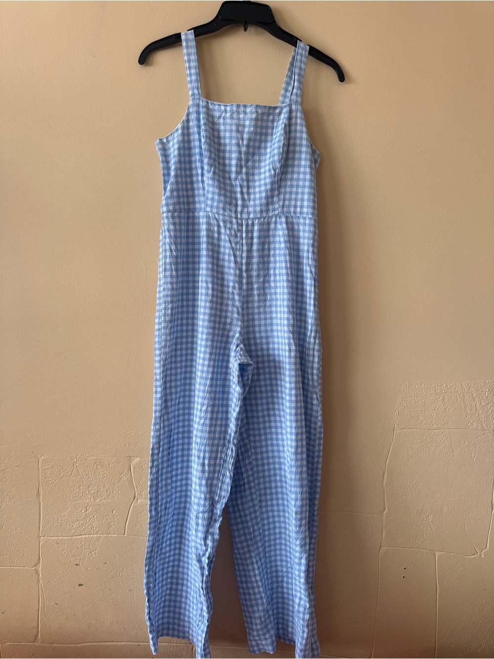 Jessica Simpson Blue Gingham Cotton Romper | Size Small